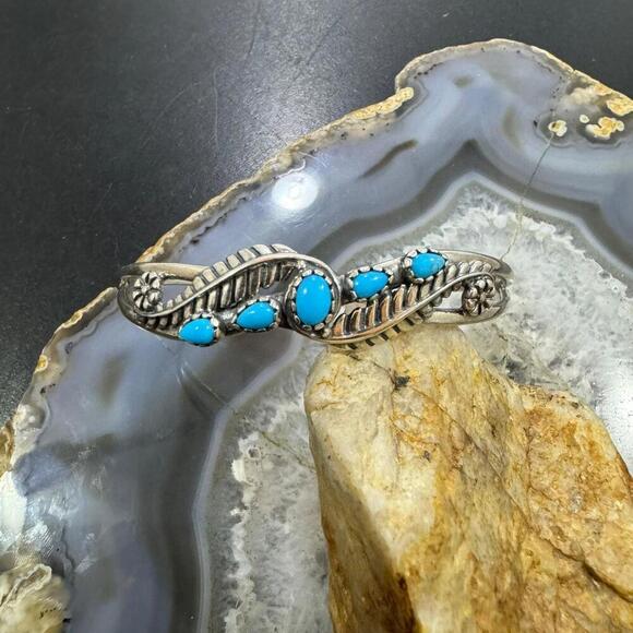 Carolyn Pollack Sterling Sleeping Beauty Turquoise Decorated Bracelet For Women - Picture 5 of 10